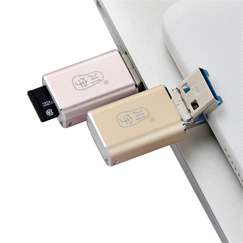 Kawau Metal Micro USB OTG USB 3.0 TF Flash Memory Card Reader for Samsung Xiaomi Huawei