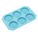 6 Grids Bitcoin Design Silicone Ice Cube Tray DIY Chocolate Cookies Biscuit Baking Ice Mold Maker