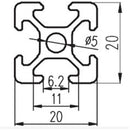 Machifit 500mm Length 2020 T-Slot Aluminum Profile Extrusion Frame For CNC