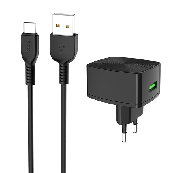 HOCO C70A EU QC3.0 Charge Power Adapter With Type-C Cable For Tablet Smartphone