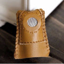 Handmade Patchwork Faux Leather Thimble Finger Sets With Metal Tip DIY Sewing Tools Hand Needlework