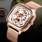 SKMEI 9184 Fashion Men Automatic Watch Waterproof Hollow Art Stainless Steel Strap Mechanical Watch