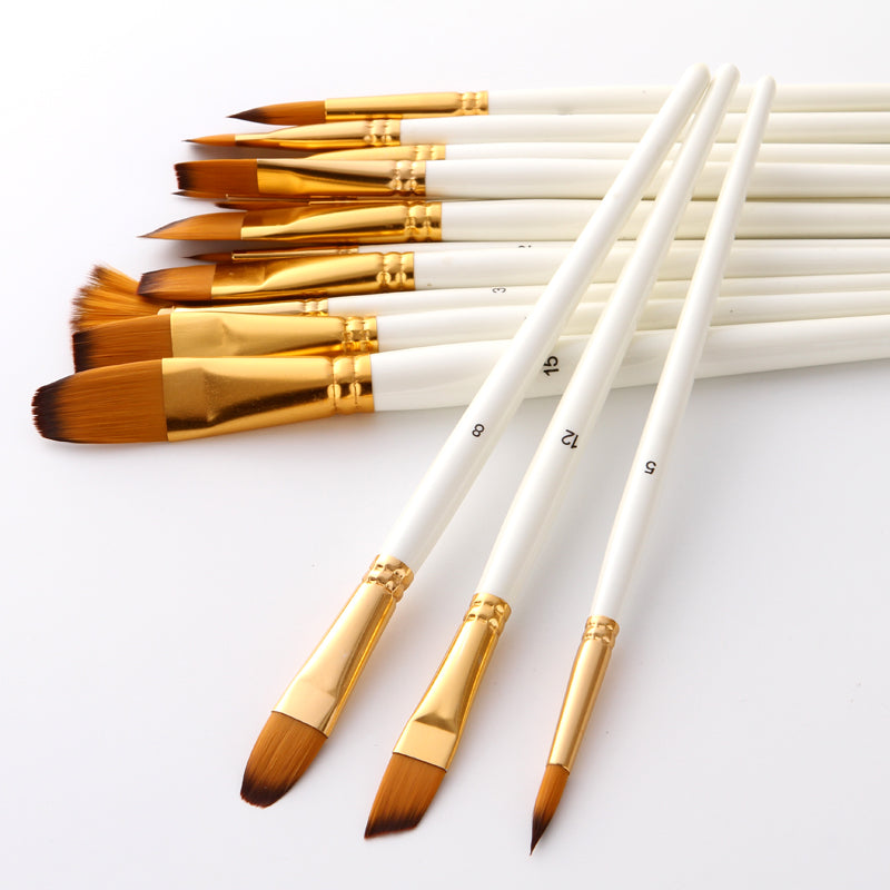 Zhuting 15 Pearl White Nylon Practical Writing Brush Set