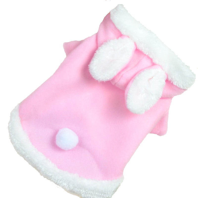 Christmas Pet Clothes Fashion Cute Rabbit Plush Dog Apparel Pet Hoodie Costume Winter  Clothing