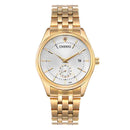 CHENXI 069A Calendar Gold Case Casual Men Watches Stainless Steel Strap Quartz Watch