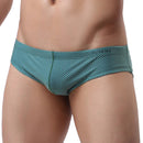 Bikini Brief Solid Color Jacquard Breathable Swimsuits for Men Swimwear