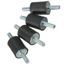 4pcs M6x20x25mm Rubber Shock Absorber Doubles Ends Rubber Mounts Vibration Isolator Mounts
