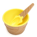 6PCS Children's Plastic Ice Cream Bowls Spoons Set Durable Ice Cream Cup Dessert Bowl