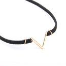 Simple Deerskin V-shaped Pendant Necklace