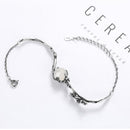 S925 Silver Elegant Chain Bracelets White Gold Plum Blossom Plant Bracelet Fashion Jewelry for Women