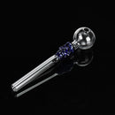 5 Inch Portable Glassware Convenient Blue Skull Glass Herb Holder Tube Pipe Bowl Filter