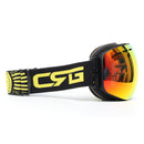 Motorcycle Ski Goggles Anti Fog UV Protection Dual-Lens Off-Road Snowboard Black Frame