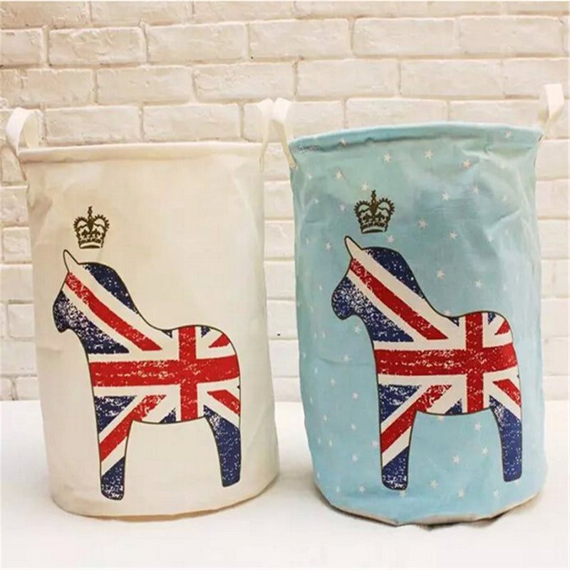 Linen Laundry Hamper Bag Washing Basket Clothes Storage Pouch Collection