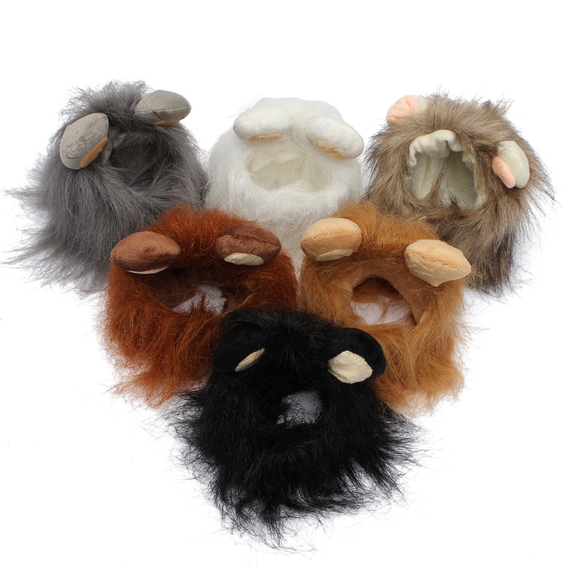 S Pet Dog Cat Artificial Lion Mane Wig Halloween Costume