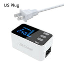 3USB Port  USB Charger Type C LCD Display Charger 100-240V Charging Station