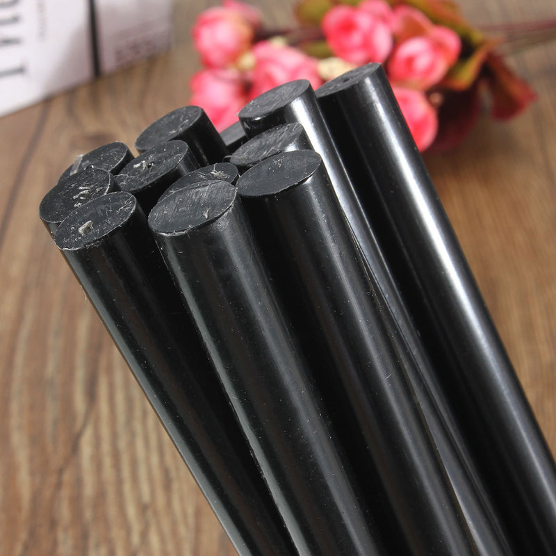 12Pcs 11mm x 190mm Hot Melt Glue Sticks Crafting Models Black Plastic