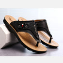 Men Leather Flip Flops Thick Bottom Comfortable Beach Can Be Immersed In Seawater Durable Sandals