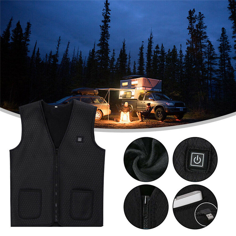 Electric Vest Heated Jacket USB Warm Shoulder Back Waist Abdomen Up Heating Pad Winter Body Warmer Cloth