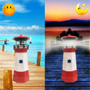 Solar LED Lighthouse Waterproof IP67 Automatical Rotating Light Beam Decoration Tower Lamp
