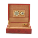 LUXFO LF1001 Brown Cedar Wood Lined Cigar Humidor With Hygrometer Box