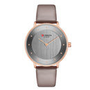 CURREN 9033 Ultra Thin Dial Case Casual Style Quartz Watch Leather Band Business Women Watch