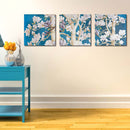 Miico Hand Painted Three Combination Decorative Paintings Oak flower Wall Art For Home Decoration