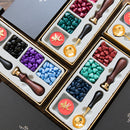 RosyPosy Vintage Lacquer Seal Wax Kit Seal Stamp Wooden Handle DIY Postcard Slogan Lacquer Sealing Tools Set Gifts