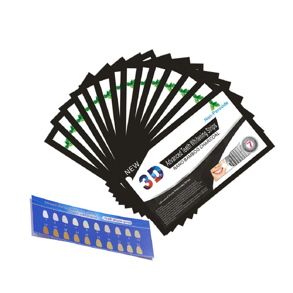 14 Pcs 3D Bamboo Charcoal Mint Non-peroxide Whitening Tooth Paste Strips Whitening Tooth Stain Removing And Yellow Removing Dental Tools