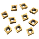 Drillpro 10pcs CCMT09T304 CCMT32.5 Carbide Insert For Lathe SCLCR Turning Tool Holder