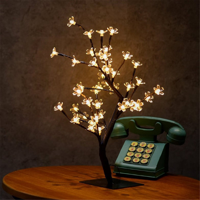45cm LED Cherry Blossom Bonsai Sakura Tree with 72 LED Fairy Light Table Lamp