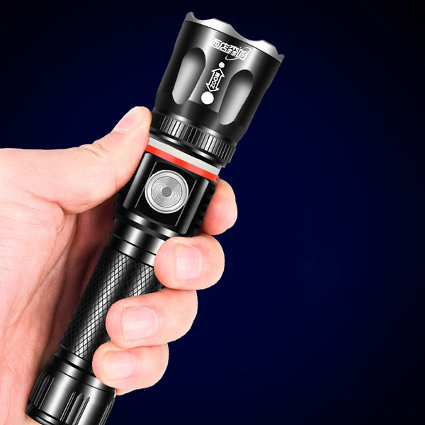 XANES T6 200W Flashlight 4 Modes USB Rechargeable Zoomable Life Waterproof COB Work Lamp Camping Hunting