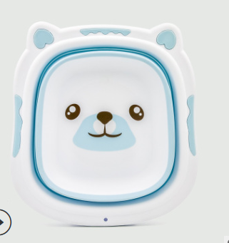 Baby Portable Folding Basin Washbasin For Kids Cute Cartoon Foldable Bath Tub