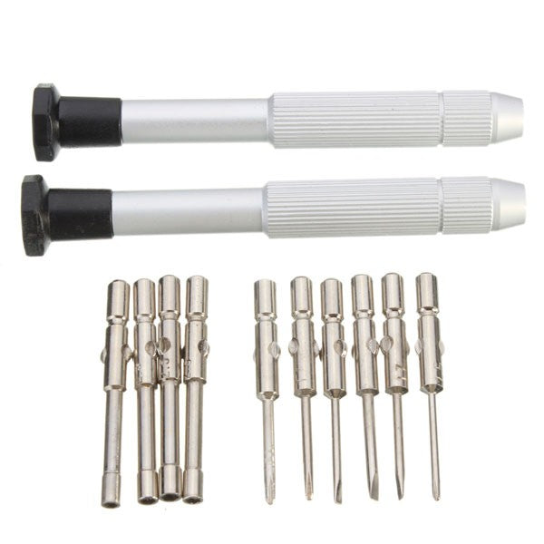 13pcs Glasses Repair Precise Screwdriver Set Suit Watch Hex Tools Handle Cutter Head