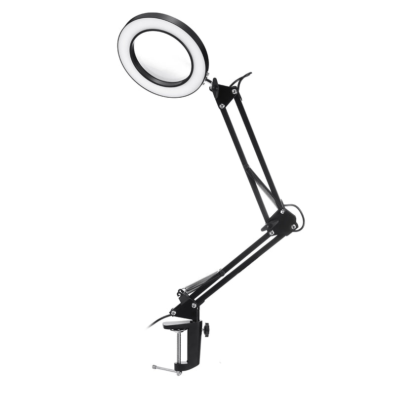 5X Magnifier Magnifying Glass LED Large Lens Lighted Lamp Top Desk with Clamp