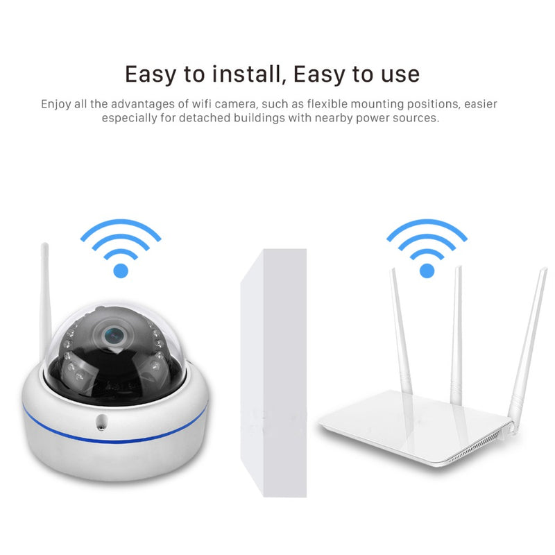 BESDER 6003MW-HX201 Vandal-proof 1080P HD  IP Camera WiFi AP Hotspot ONVIF P2P Motion-Detection Alert Dome Security Baby Monitors