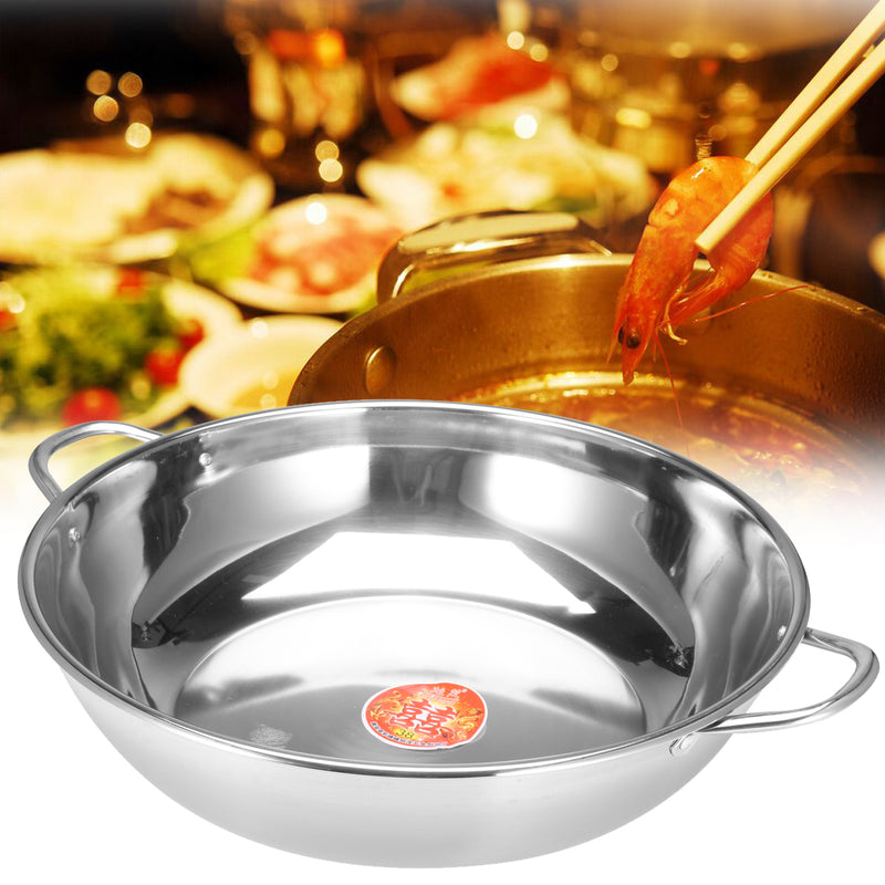 38cm Stainless Steel Twin Double Hot Pot Cookware Shabu Induction Compatible