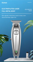 Kemei-1949 All Metal Professional Hair Clipper Men Electric Cordless Hair Trimmer 0mm Baldheaded T Blade Haircut Machine Barber