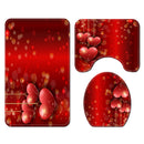 Honana 4PCS Bathroom Waterproof Shower Curtain Toilet Seat Cover Pedestal Rug Bath Mat Bathroom Decor