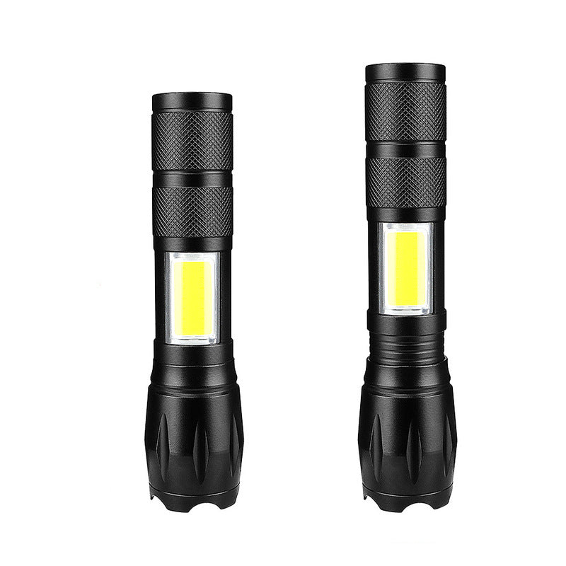 XANES T6+COB Zoomable Flashlight 3 Modes Waterproof  EDC Tactical Torch Light Work Lamp