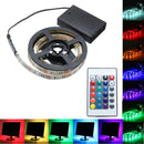 30/50/100/150/200CM Battery Powered 5050 RGB LED Flexible Strip Light + Remote Party Home Decor DC5V