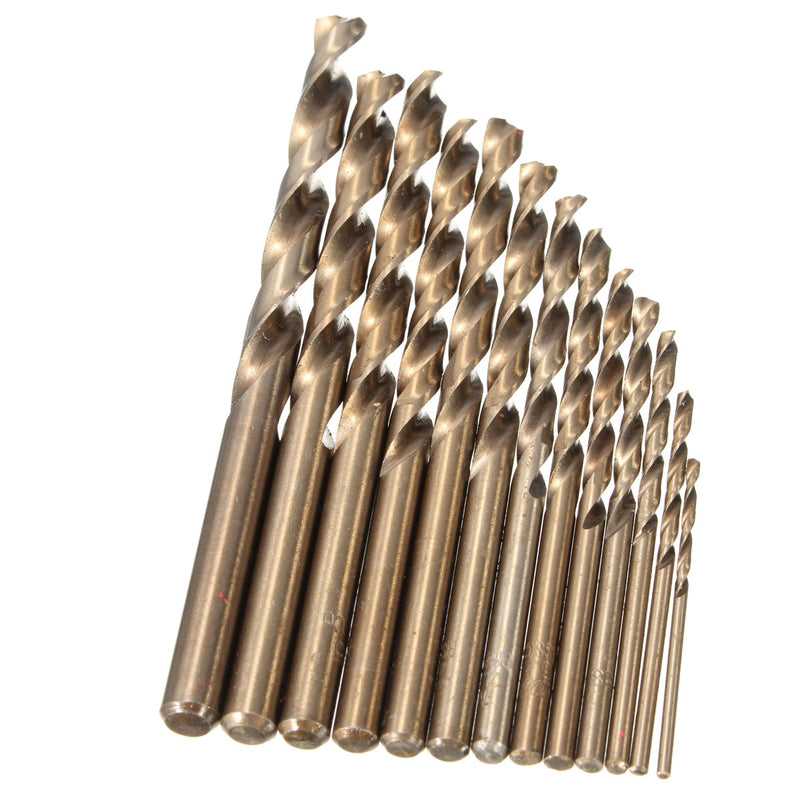 13PCS HSS Drilling Bits Twist Drill Bit With Box Titanium Nitride Coated 1.5-6.5mm Bits Set