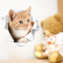 Miico Creative 3D Cute Cat Broken Wall PVC Removable Home Room Decorative Car Mirror Decor Sticker
