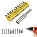 10pcs Torx Flat Head Cross Spanner Screwdriver Bits Set With Screwdriver Holder