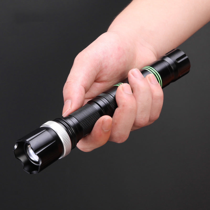 250lm Rechargeable 18650 Flashlight Detachable Blade Attack Head Camping Hunting EDC Survival Tools