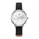 SHENGKE SK K9011 Blink Eyes Pattern Ladies Dress Leather Strap Women Quartz Watch