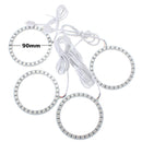 4PCS RGB 90MM Multi-Color 5050 Flash LED SMD 12V Angel Eyes and Remote Control