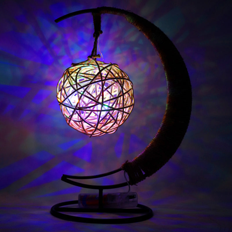 Creative Handmade Hemp Rope Rattan Ball Copper Wire Lamp Glass Apple Modeling Lamp Decor Light
