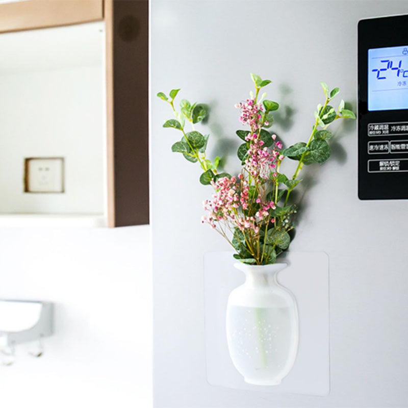 Silicone Wall Hanging Vase Bottle Flower Vase for Plant Flower Home Living Room Window Decoration