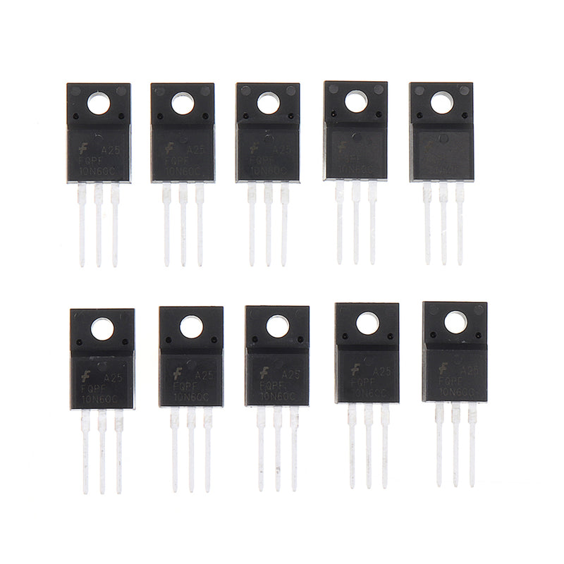 10pcs FQPF10N60C TO-220 10N60 TO220 10N60C 10A 600V MOSFET N-Channel IC