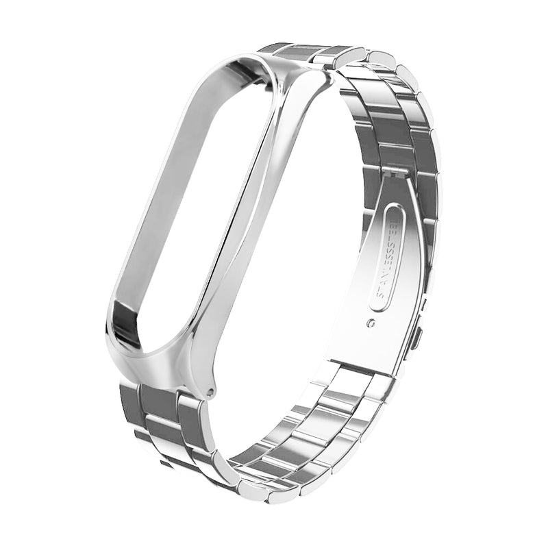 Bakeey Three Beads Solid Stainless Steel Watch Band Watch Strap Replacement for Xiaomi Miband 4